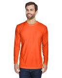 UltraClub-8422-Cool & Dry Sport Long Sleeve Performance Interlock T Shirt-BRIGHT ORANGE