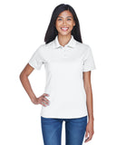 UltraClub-8445L-Cool & Dry Stain Release Performance Polo-WHITE