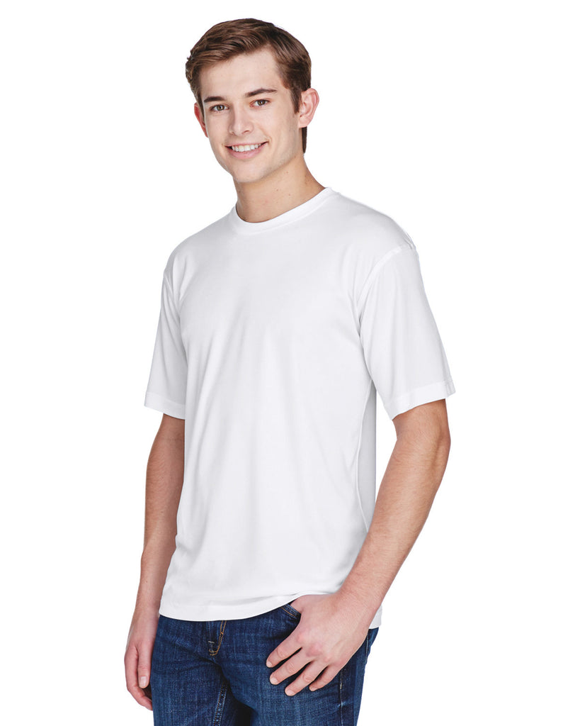 UltraClub-8620-Cool & Dry Basic Performance T Shirt-WHITE