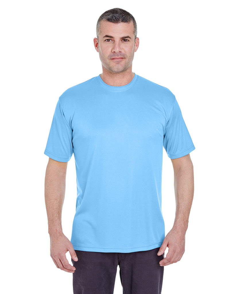 UltraClub-8620-Cool & Dry Basic Performance T Shirt-COLUMBIA BLUE