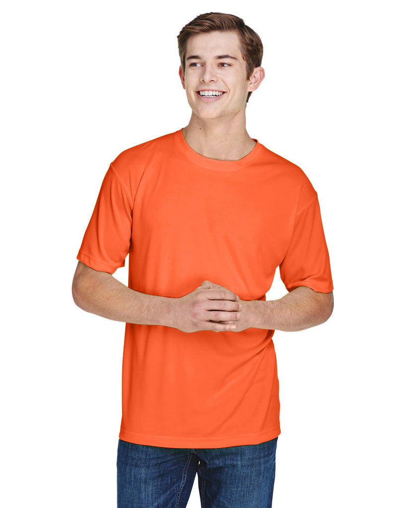 UltraClub-8620-Cool & Dry Basic Performance T Shirt-BRIGHT ORANGE