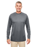 UltraClub-8622-Cool & Dry Performance Long Sleeve Top-CHARCOAL