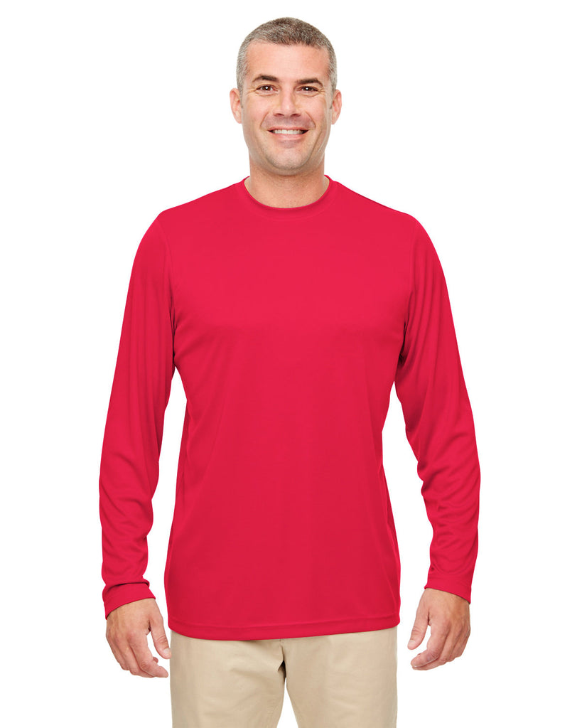 UltraClub-8622-Cool & Dry Performance Long Sleeve Top-RED