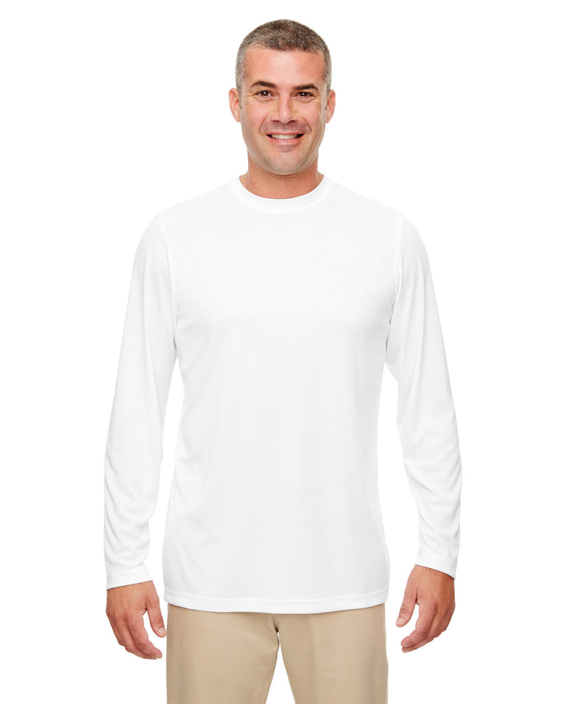 UltraClub-8622-Cool & Dry Performance Long Sleeve Top-WHITE
