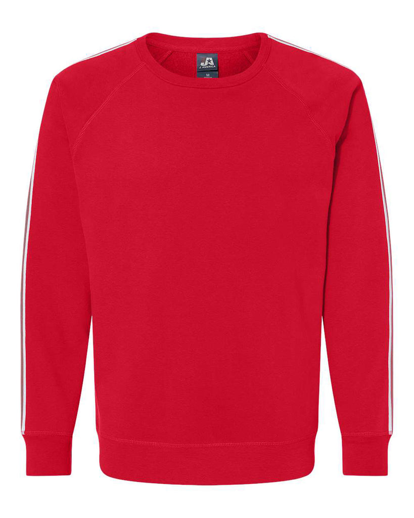 J America-8641JA-Rival Crewneck Sweatshirt-RED