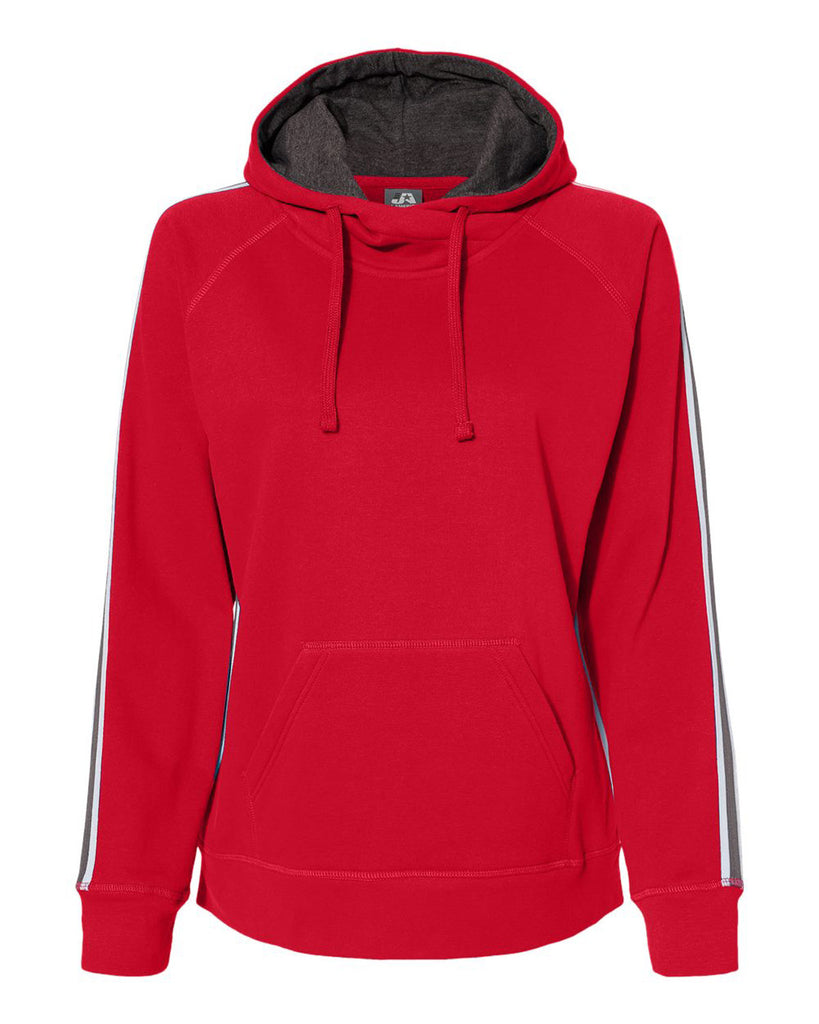 J America-8642JA-Rival Pullover Hooded Sweatshirt-RED