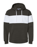 J America-8644JA-Varsity Pullover Hooded Sweatshirt-BLACK