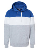 J America-8644JA-Varsity Pullover Hooded Sweatshirt-ROYAL/ OXFORD