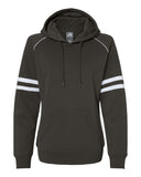 J America-8645JA-Varsity Pullover Hooded Sweatshirt-BLACK