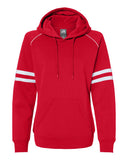 J America-8645JA-Varsity Pullover Hooded Sweatshirt-RED