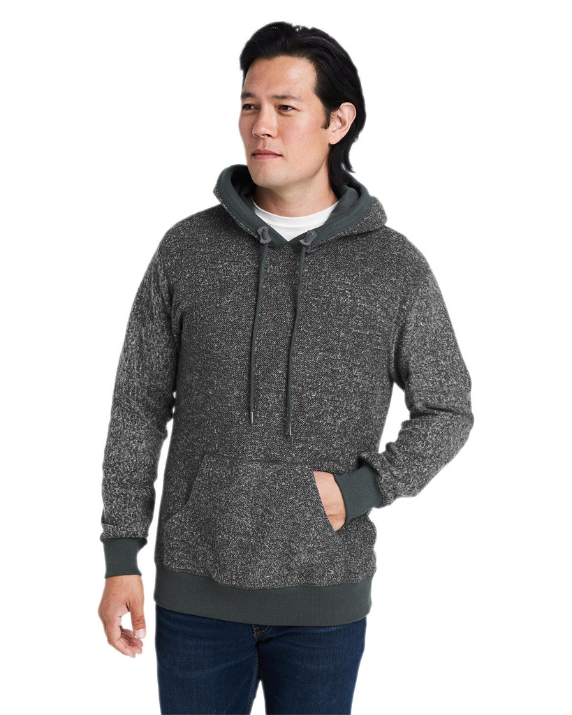 J America-8711JA-Aspen Fleece Pullover Hooded Sweatshirt-CHARCOAL SPECK