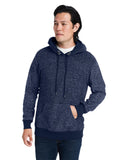 J America-8711JA-Aspen Fleece Pullover Hooded Sweatshirt-NAVY SPECK