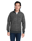 J America-8713JA-Aspen Fleece Quarter Zip Sweatshirt-CHARCOAL SPECK