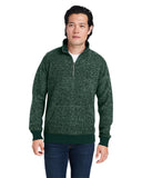 J America-8713JA-Aspen Fleece Quarter Zip Sweatshirt-FOREST SPECK