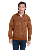 J America-8713JA-Aspen Fleece Quarter Zip Sweatshirt-RUST SPECK
