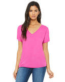 Bella + Canvas-8815-Slouchy V Neck T Shirt-BERRY