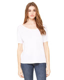 Bella + Canvas-8816-Slouchy Scoop Neck T Shirt-WHITE