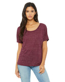 Bella + Canvas-8816-Slouchy Scoop Neck T Shirt-MAROON MARBLE