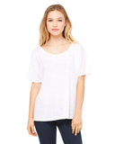 Bella + Canvas-8816-Slouchy Scoop Neck T Shirt-WHITE SLUB