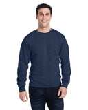 J America-8870JA-Triblend Crewneck Sweatshirt-TRUE NAVY TRBLND