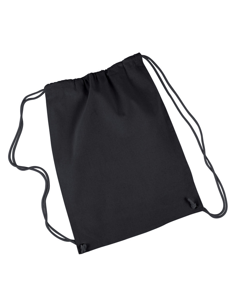 Liberty Bags-8875-Cotton Drawstring Backpack-BLACK