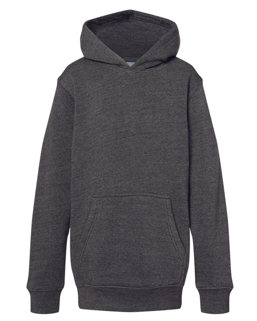 J America-8880JA-Triblend Pullover Hooded Sweatshirt-BLACK TRIBLEND