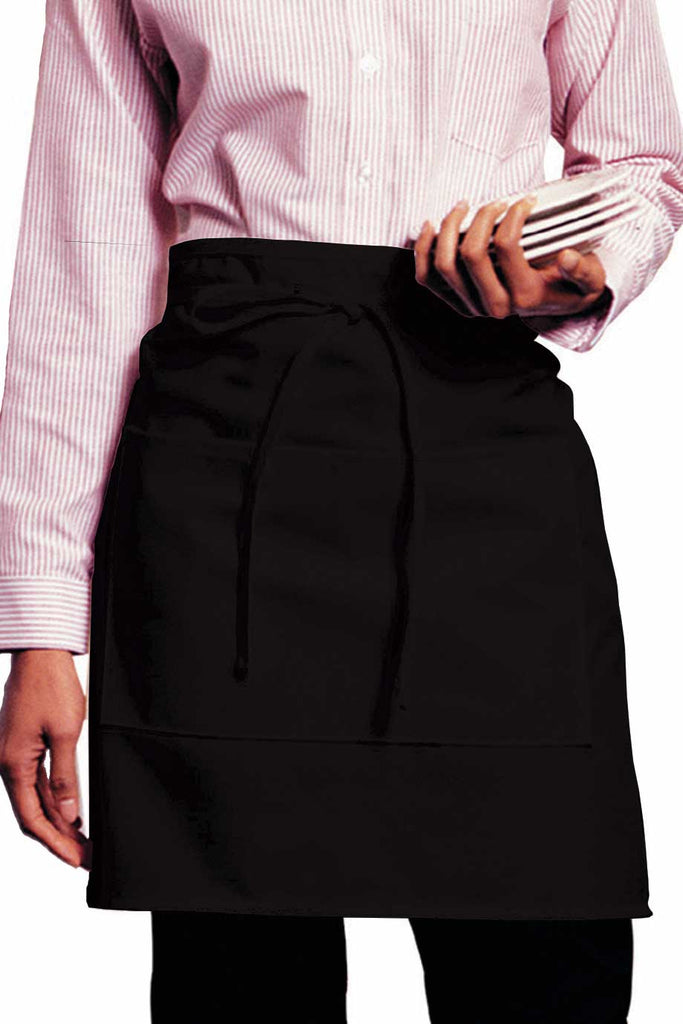 Edwards Garment 9007 2-POCKET HALF BISTRO APRON-BLACK