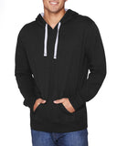 Next Level Apparel-9301-French Terry Pullover Hoodie-BLACK/ HTHR GREY