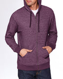 Next Level Apparel-9600-Pacifica Denim Fleece Full Zip Hooded Sweatshirt-PLUM