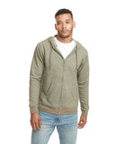 Next Level Apparel-9600-Pacifica Denim Fleece Full Zip Hooded Sweatshirt-MILITARY GREEN