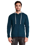 Next Level Apparel-9601-Laguna French Terry Full Zip Hooded Sweatshirt-MID NVY/ HTH GRY