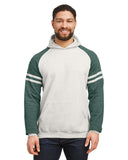 Jerzees-97CR-Nublend Varsity Color Block Hooded Sweatshirt-OAT HTH/ F GN HT