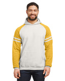 Jerzees-97CR-Nublend Varsity Color Block Hooded Sweatshirt-OAT HTH/ MST HTH