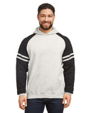 Jerzees-97CR-Nublend Varsity Color Block Hooded Sweatshirt-OAT HTH/ BLK INK