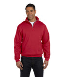 Jerzees-995M-Nublend Quarter Zip Cadet Collar Sweatshirt-TRUE RED