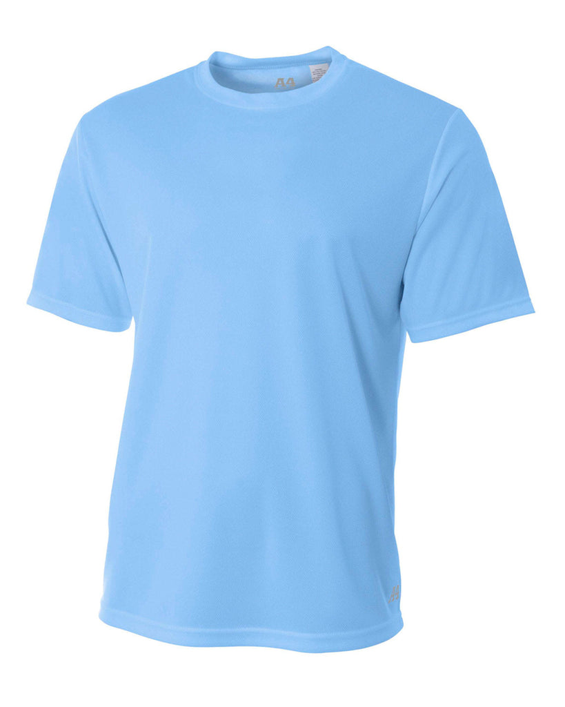 A4-N3252-Mens Birds-Eye Mesh T-Shirt-LIGHT BLUE