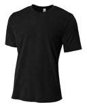 A4-N3264-Mens Short Sleeve Spun Poly T-Shirt-BLACK