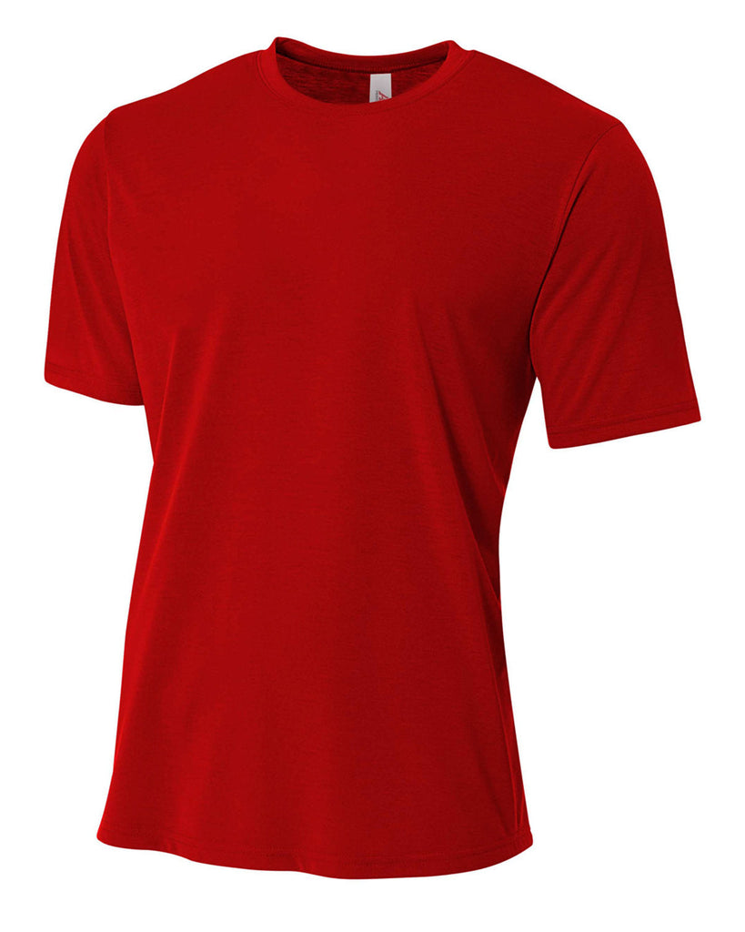 A4-N3264-Mens Short Sleeve Spun Poly T-Shirt-SCARLET