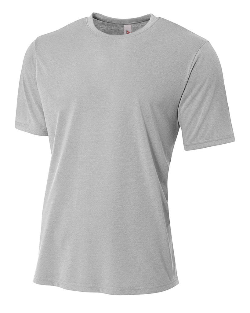 A4-N3264-Mens Short Sleeve Spun Poly T-Shirt-SILVER