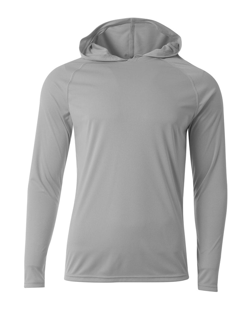 A4-N3409-Mens Cooling Performance Long-Sleeve Hooded T-shirt-SILVER