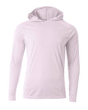 A4-N3409-Mens Cooling Performance Long-Sleeve Hooded T-shirt-WHITE