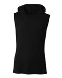 A4-N3410-Mens Cooling Performance Sleeveless Hooded T-shirt-BLACK