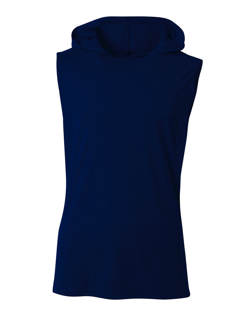 A4-N3410-Mens Cooling Performance Sleeveless Hooded T-shirt-NAVY