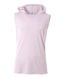 A4-N3410-Mens Cooling Performance Sleeveless Hooded T-shirt-WHITE