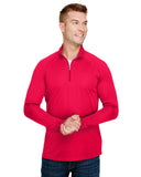 A4-N4268-Adult Daily Polyester 1/4 Zip-SCARLET