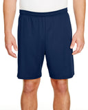 A4-N5244-Adult 7" Inseam Cooling Performance Shorts-NAVY