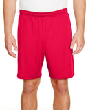 A4-N5244-Adult 7" Inseam Cooling Performance Shorts-SCARLET