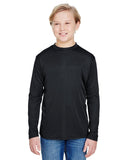 A4-NB3165-Youth Long Sleeve Cooling Performance Crew Shirt-BLACK