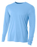 A4-NB3165-Youth Long Sleeve Cooling Performance Crew Shirt-LIGHT BLUE