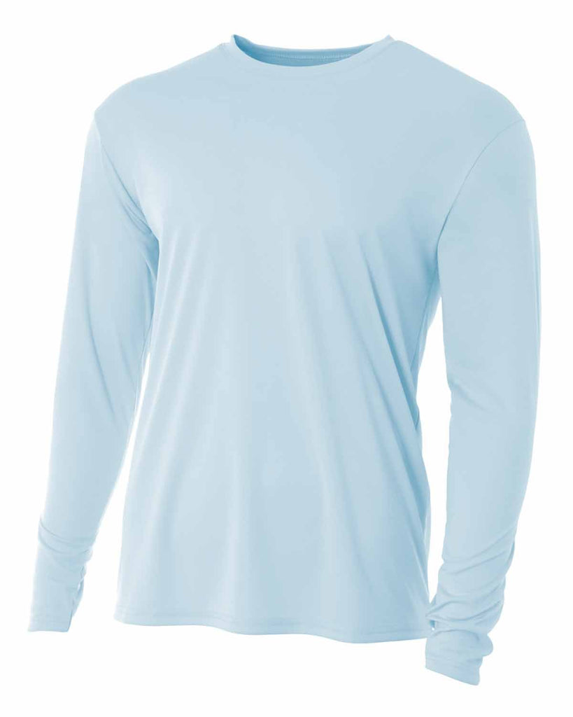A4-NB3165-Youth Long Sleeve Cooling Performance Crew Shirt-PASTEL BLUE